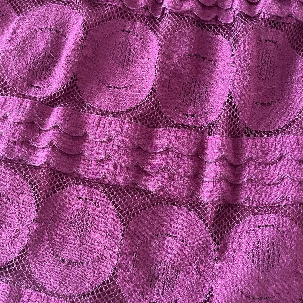 Sundance burgundy lace mid length lined A-Line Skirt women’s medium boho - Picture 10 of 11